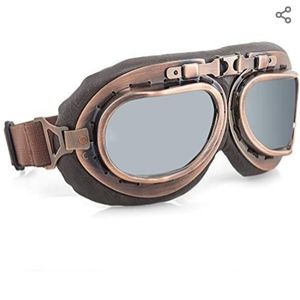 Steampunk pilot motorcycle cosplay vintage aviator